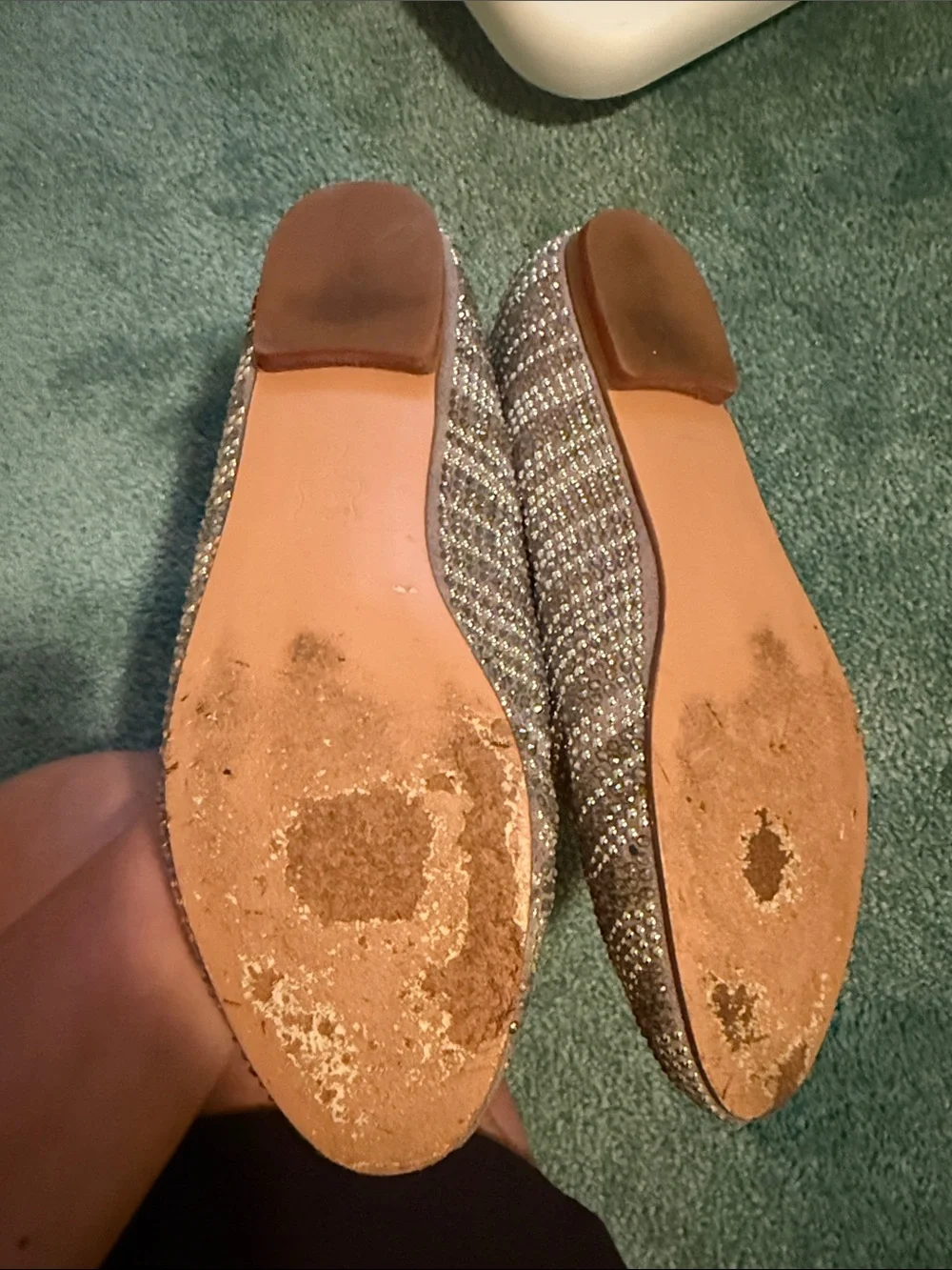 Steve Madden Conncord Silver Crystal-Embellished Slip-On Zebra Flats size 7.5